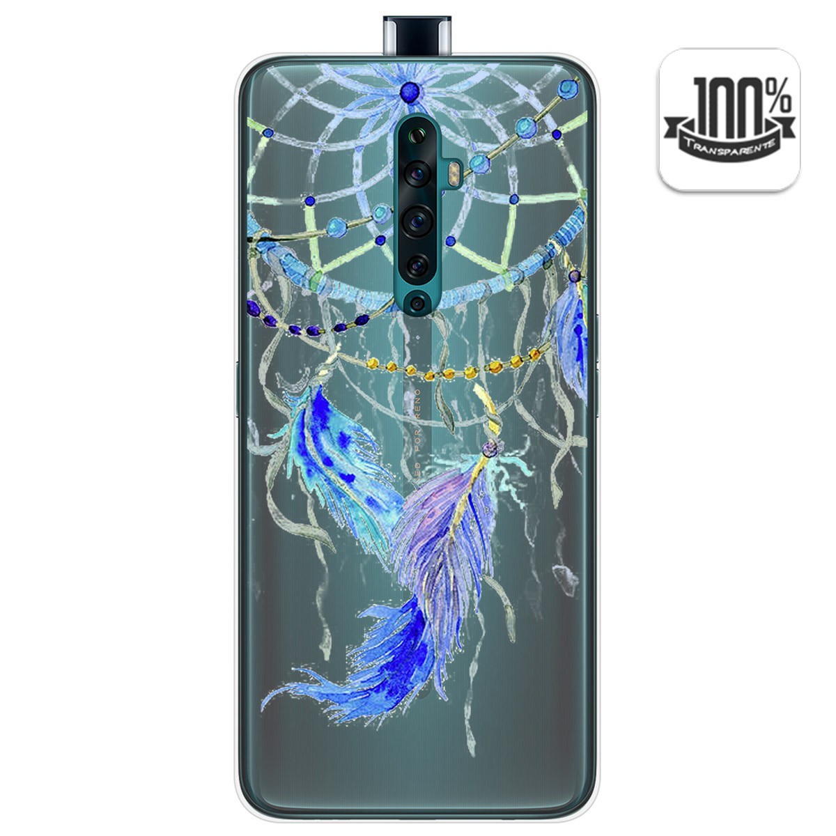 Funda Gel Transparente para Oppo Reno 2Z diseño Plumas Dibujos
