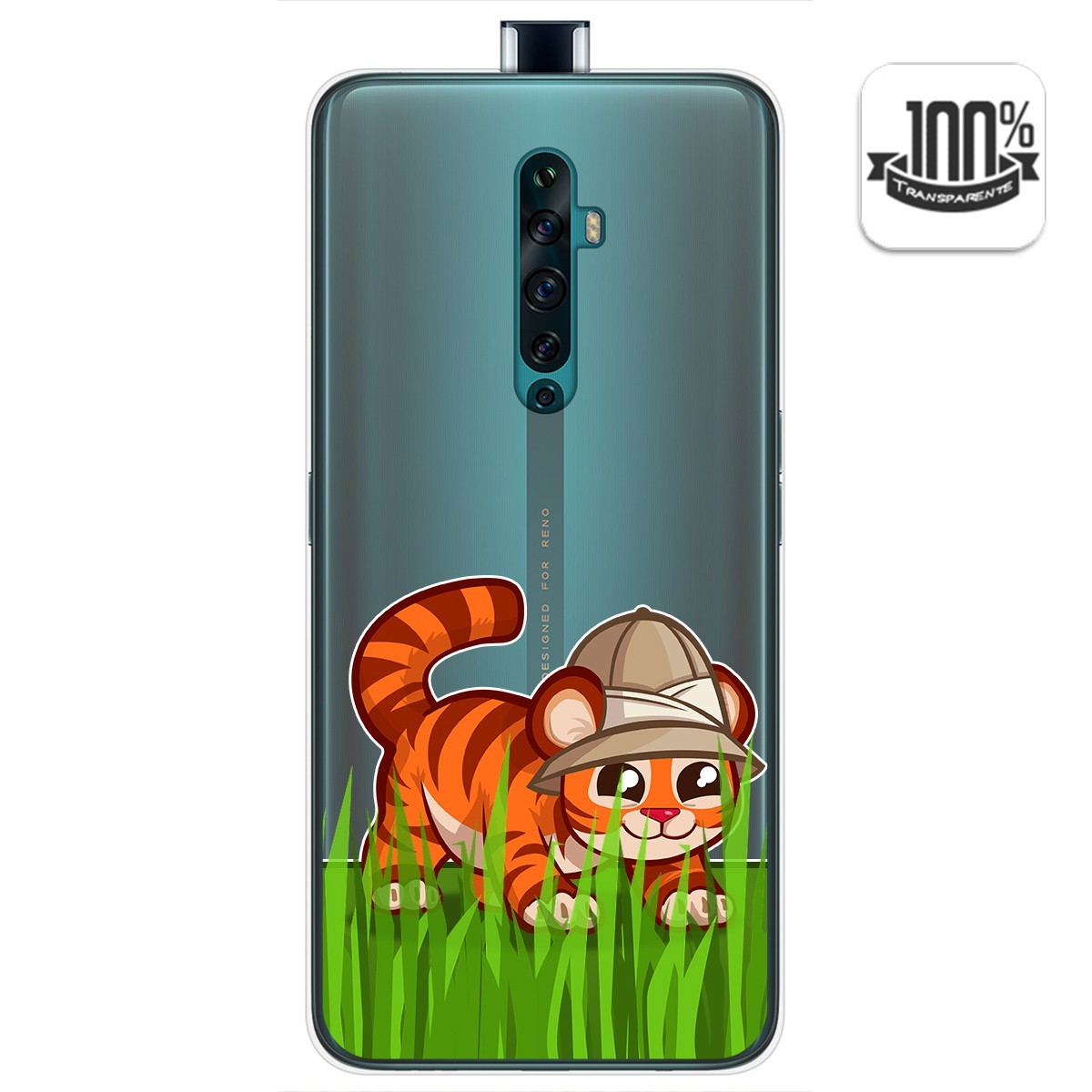 Funda Gel Transparente para Oppo Reno 2Z diseño Tigre Dibujos