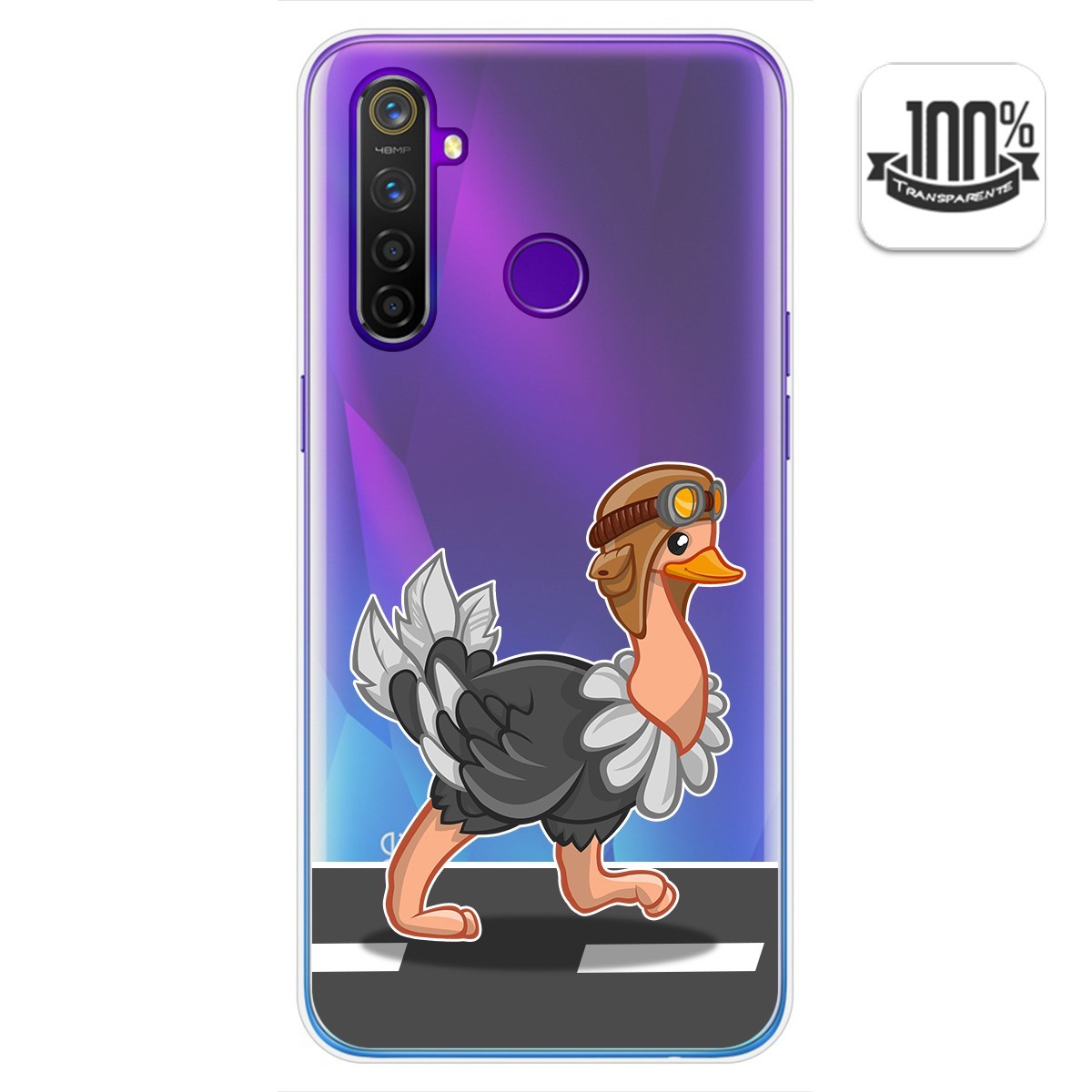 Funda Gel Transparente para Realme 5 Pro diseño Avestruz Dibujos