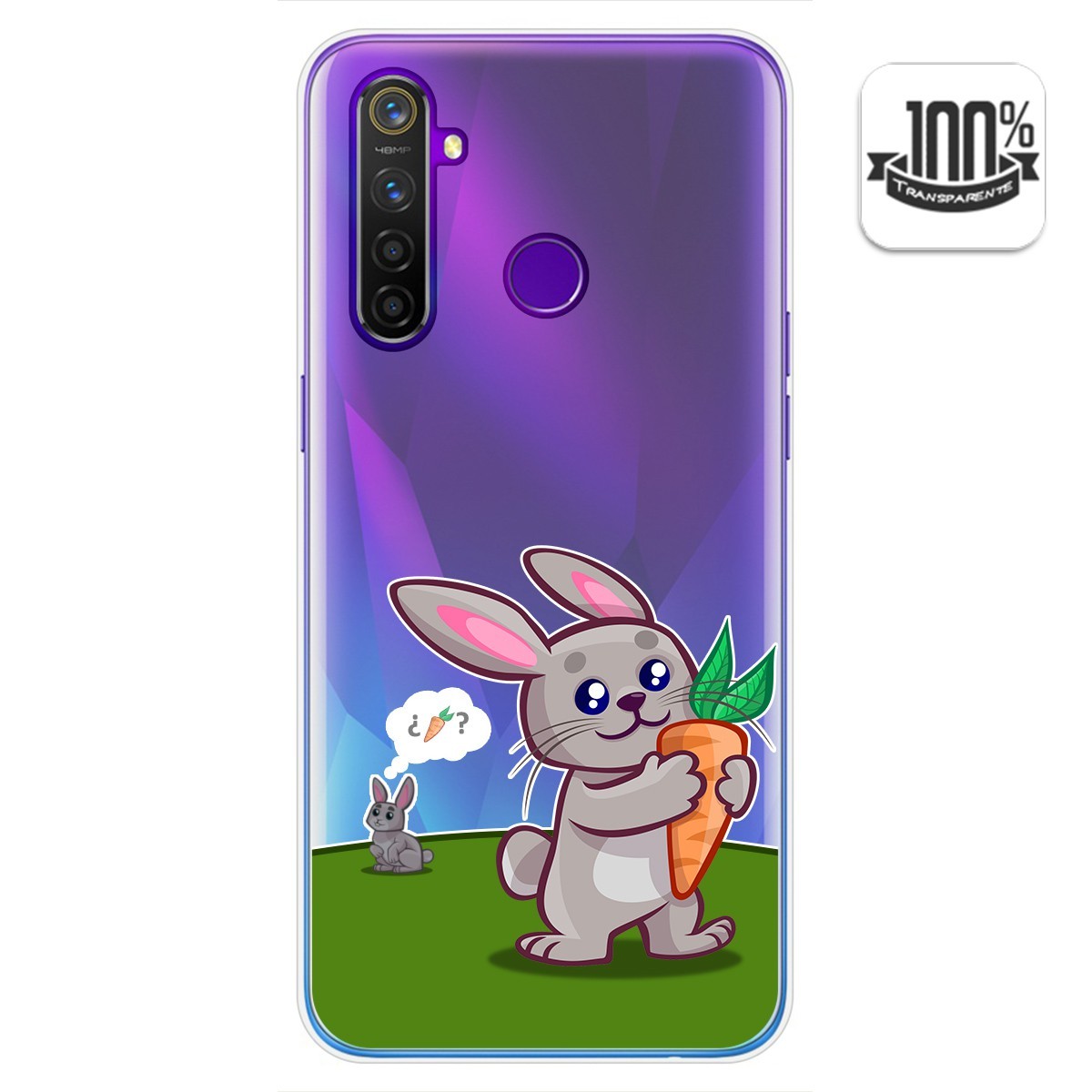 Funda Gel Transparente para Realme 5 Pro diseño Conejo Dibujos