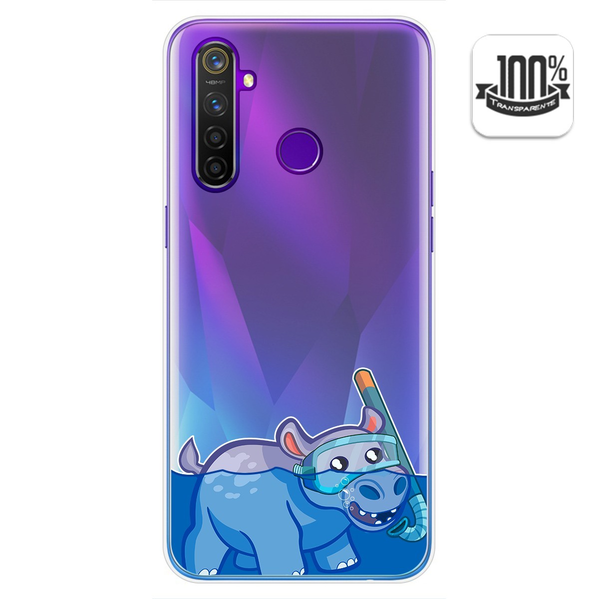 Funda Gel Transparente para Realme 5 Pro diseño Hipo Dibujos