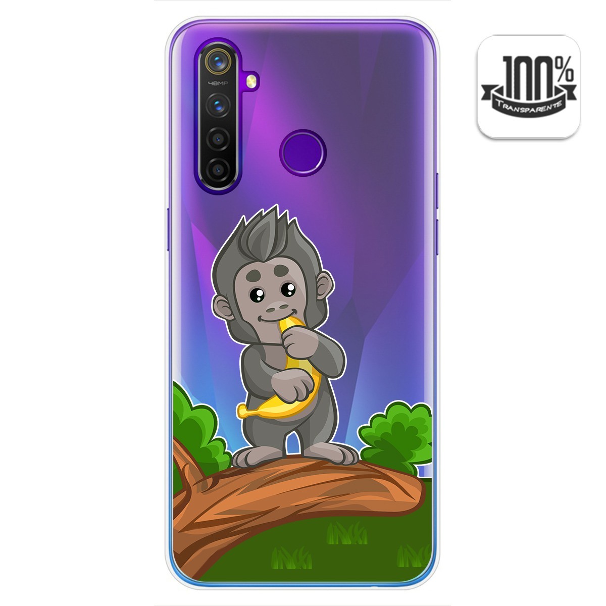 Funda Gel Transparente para Realme 5 Pro diseño Mono Dibujos