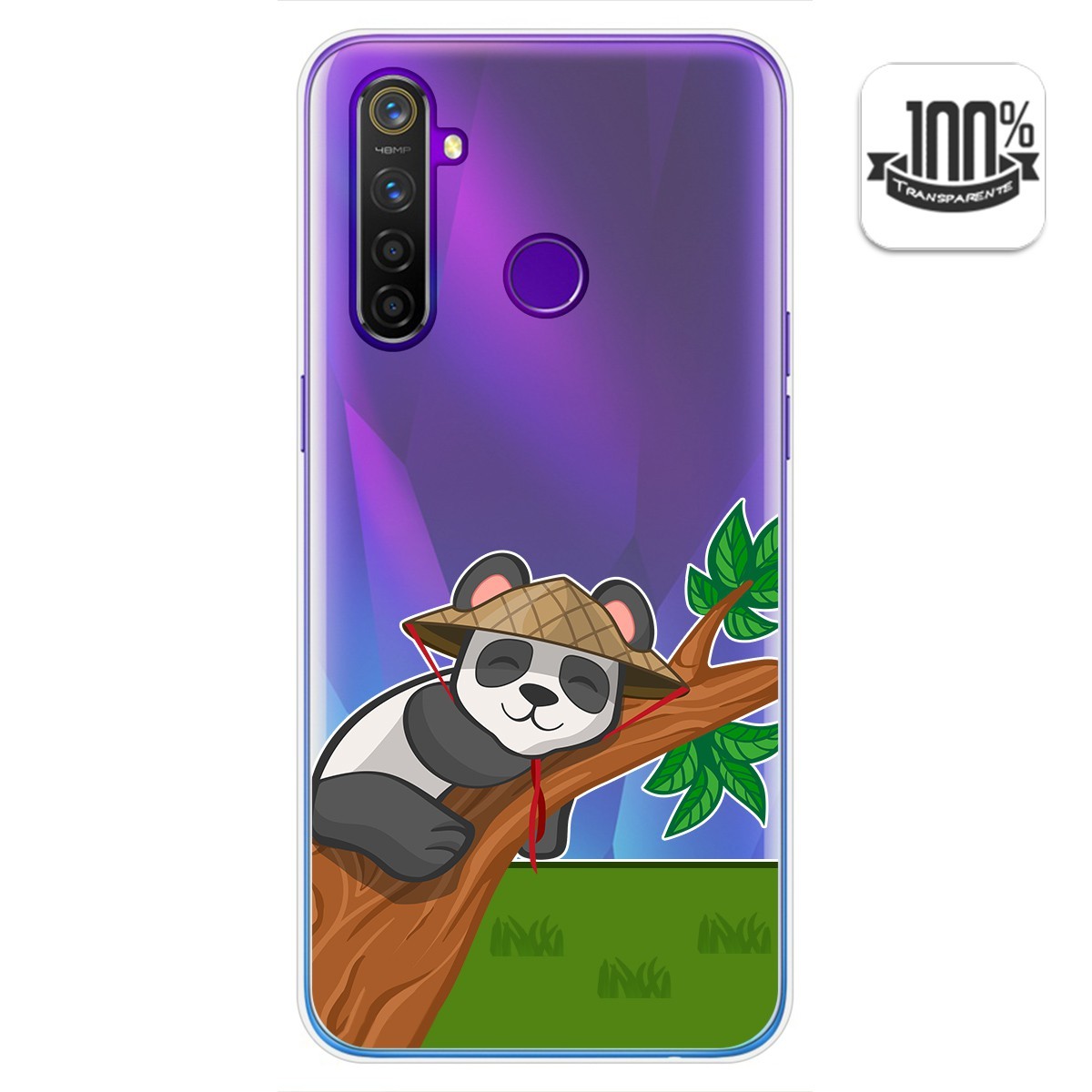 Funda Gel Transparente para Realme 5 Pro diseño Panda Dibujos