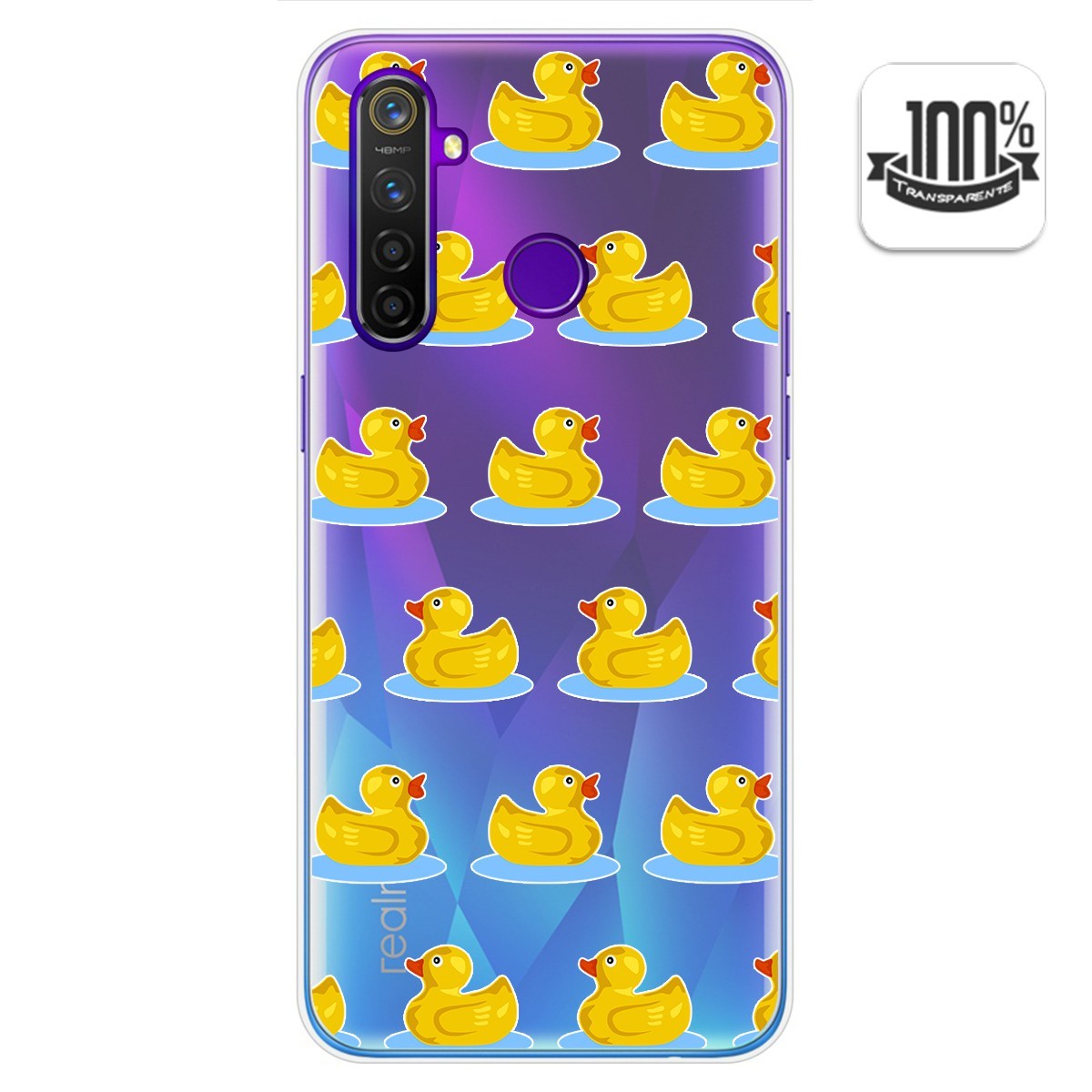 Funda Gel Transparente para Realme 5 Pro diseño Pato Dibujos