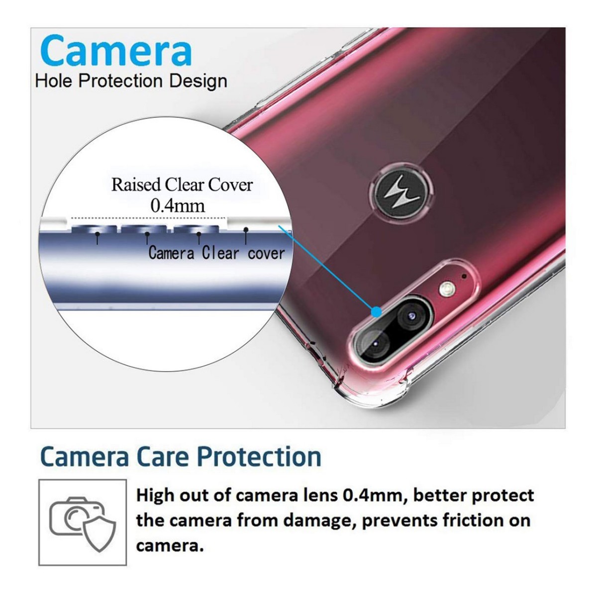 Funda Gel Tpu Anti-Shock Transparente para Motorola Moto E6 Plus