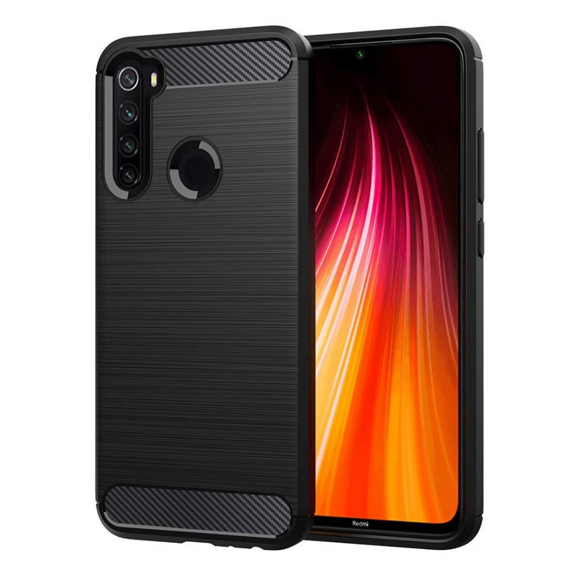 Funda Gel Tpu Tipo Carbon Negra para Xiaomi Redmi Note 8T