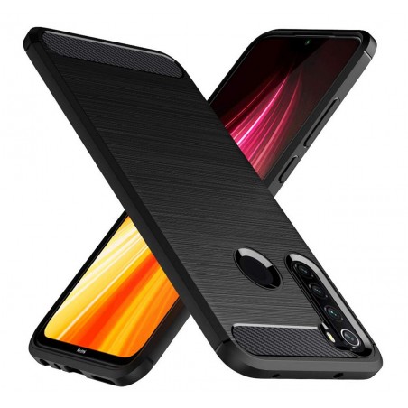 Funda Gel Tpu Tipo Carbon Negra para Xiaomi Redmi Note 8T