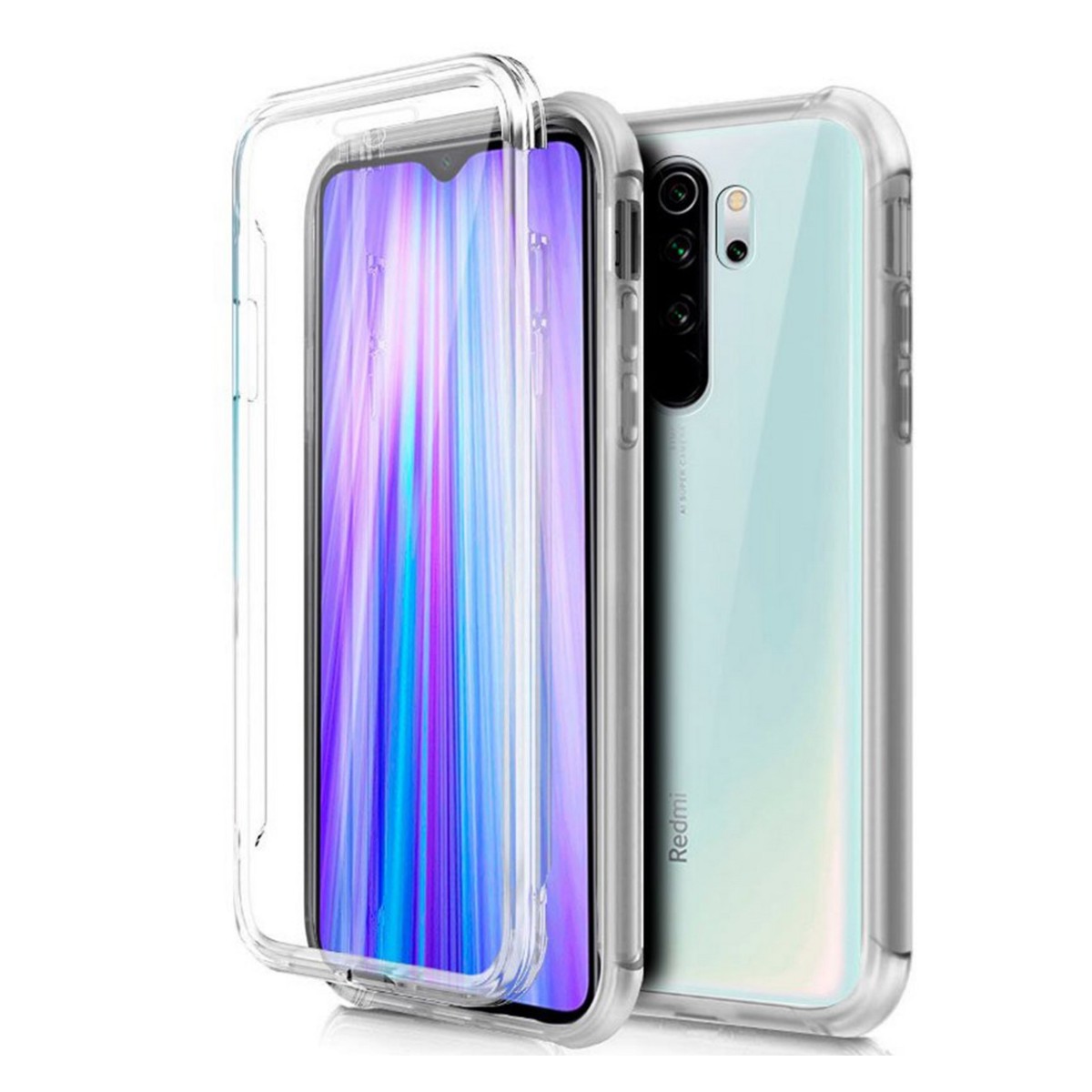 Funda Completa Transparente Pc + Tpu Full Body 360 para Xiaomi Redmi Note 8 Pro