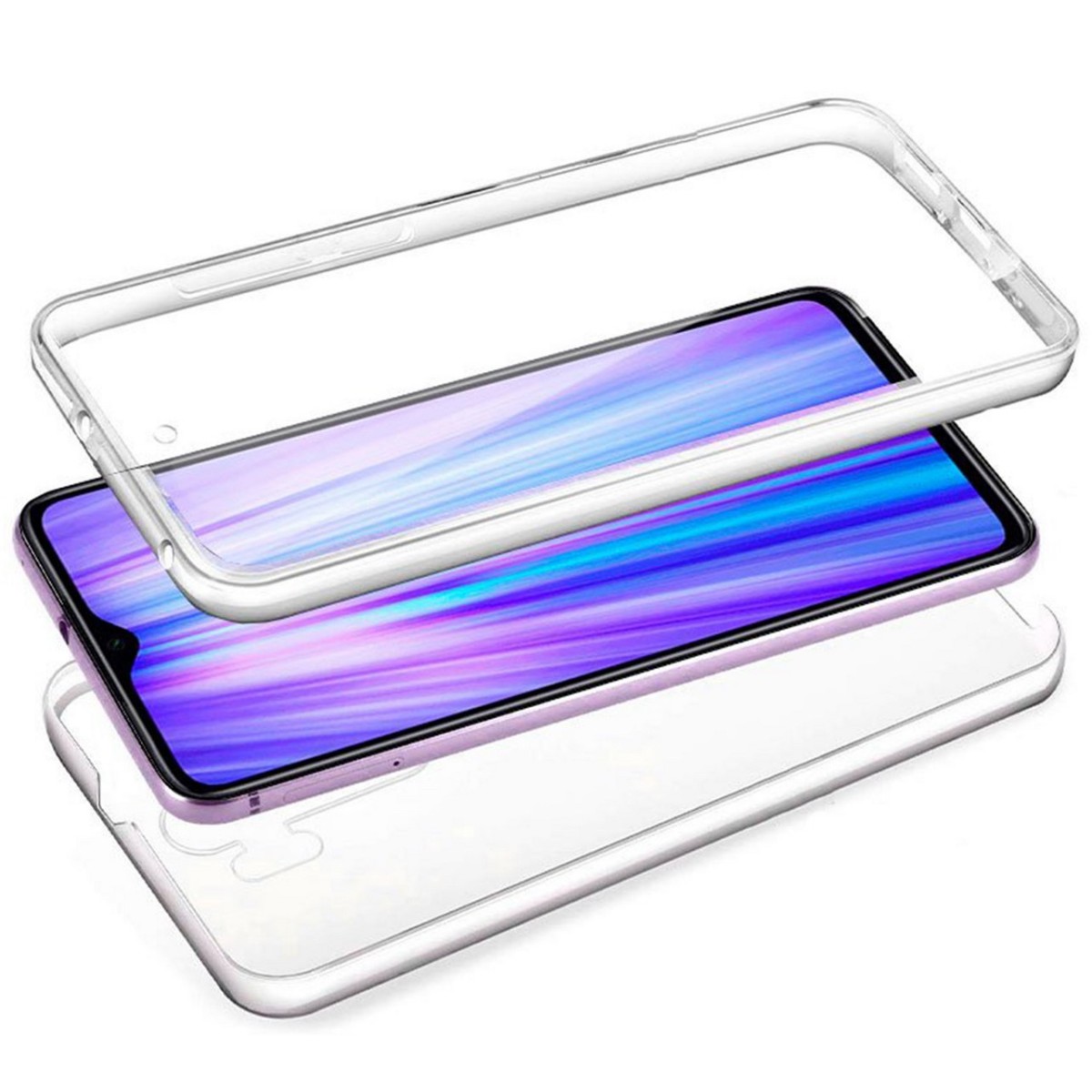 Funda Completa Transparente Pc + Tpu Full Body 360 para Xiaomi Redmi Note 8 Pro