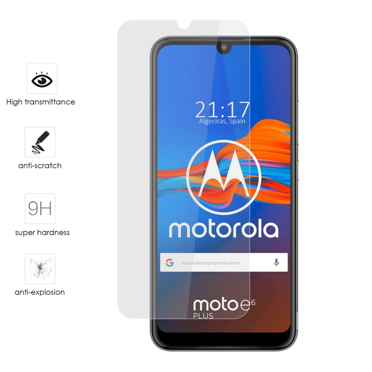 Protector Cristal Templado para Motorola Moto E6 Plus Vidrio