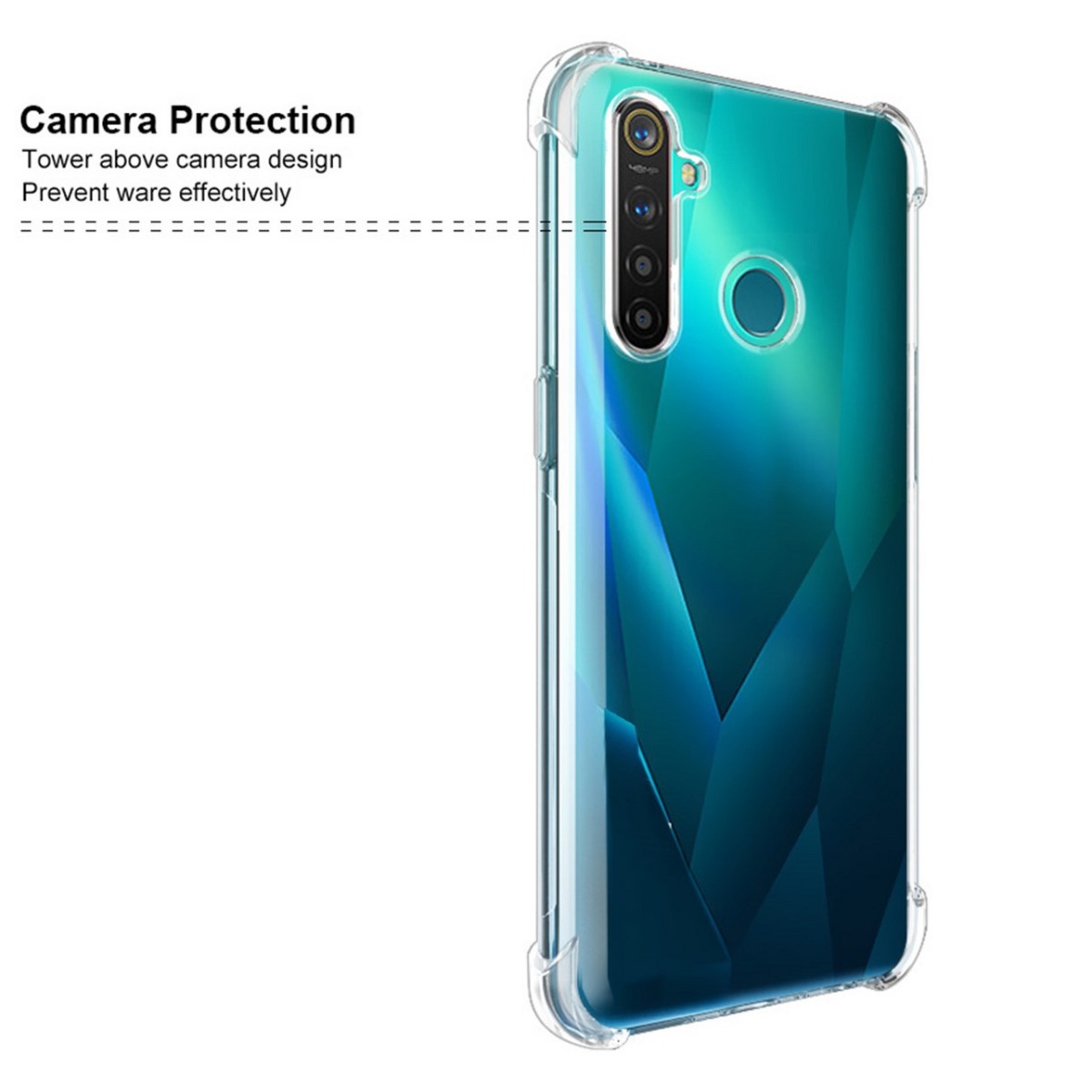 Funda Gel Tpu Anti-Shock Transparente para Realme 5 Pro