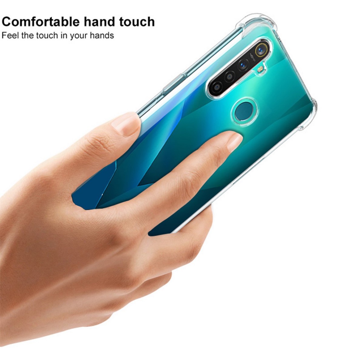 Funda Gel Tpu Anti-Shock Transparente para Realme 5 Pro