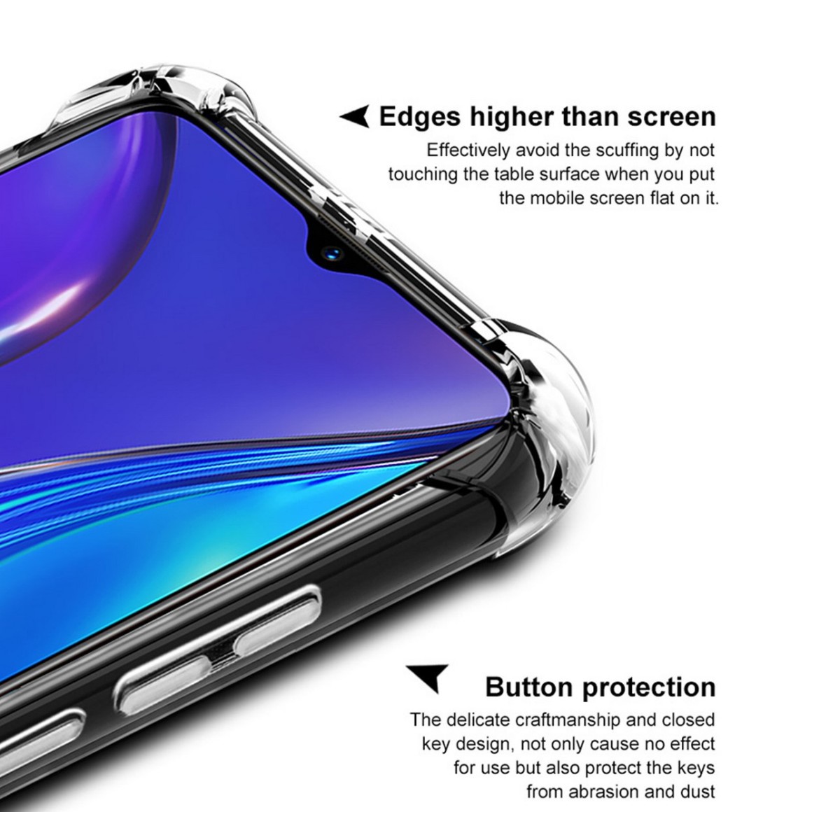 Funda Gel Tpu Anti-Shock Transparente para Realme X2