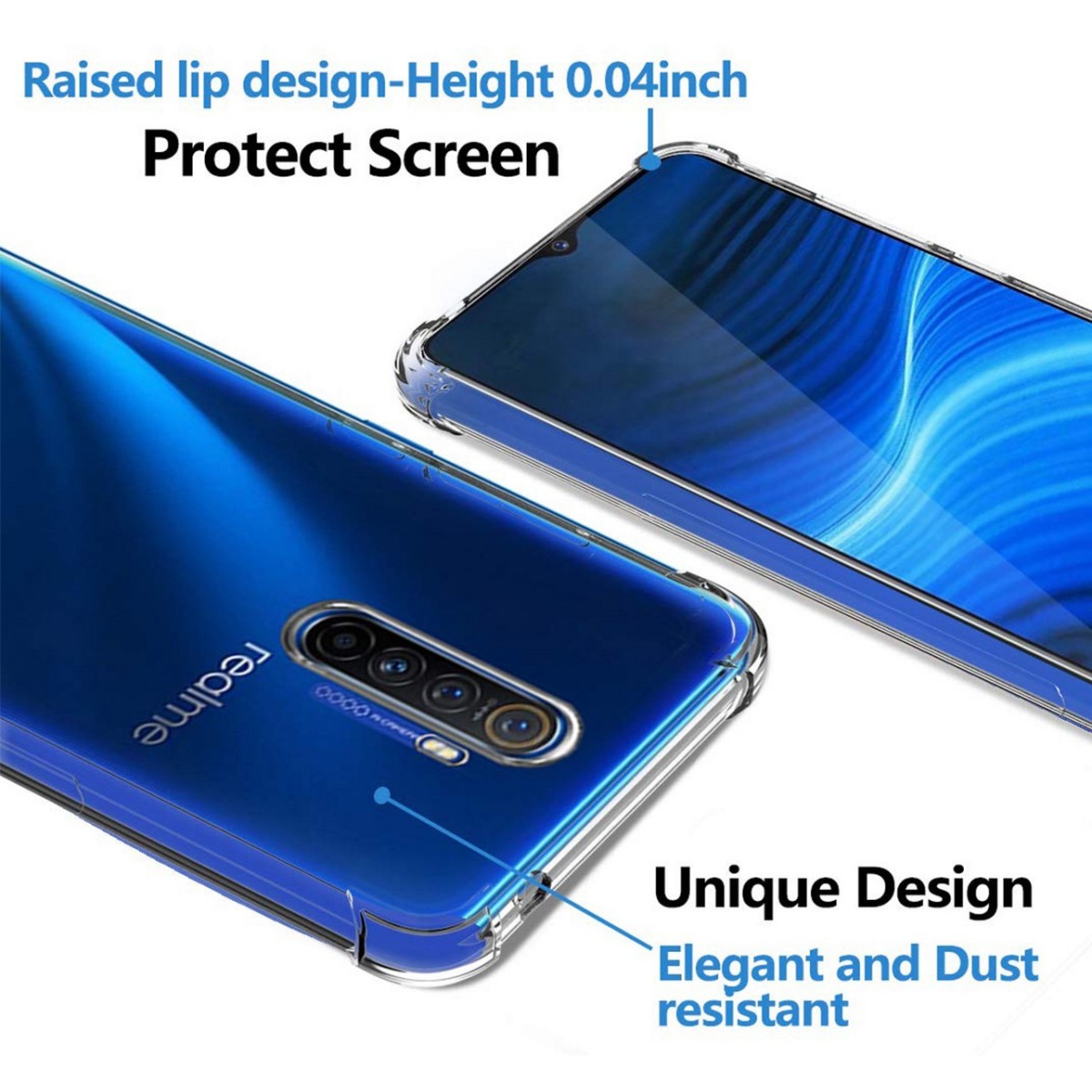 Funda Gel Tpu Anti-Shock Transparente para Realme X2 Pro