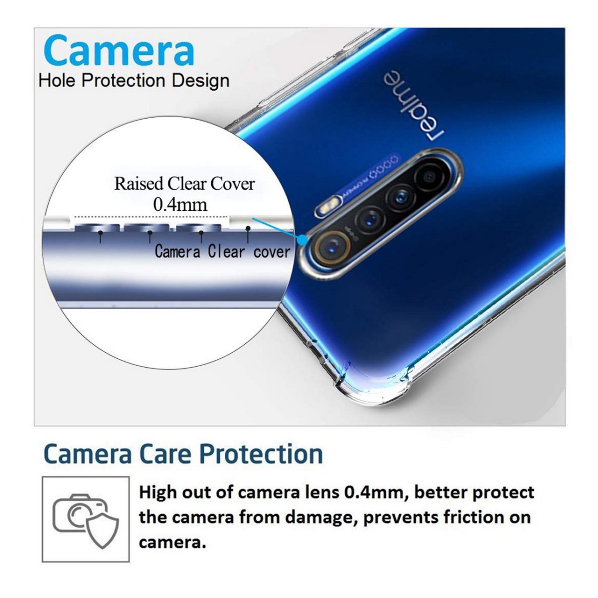 Funda Gel Tpu Anti-Shock Transparente para Realme X2 Pro