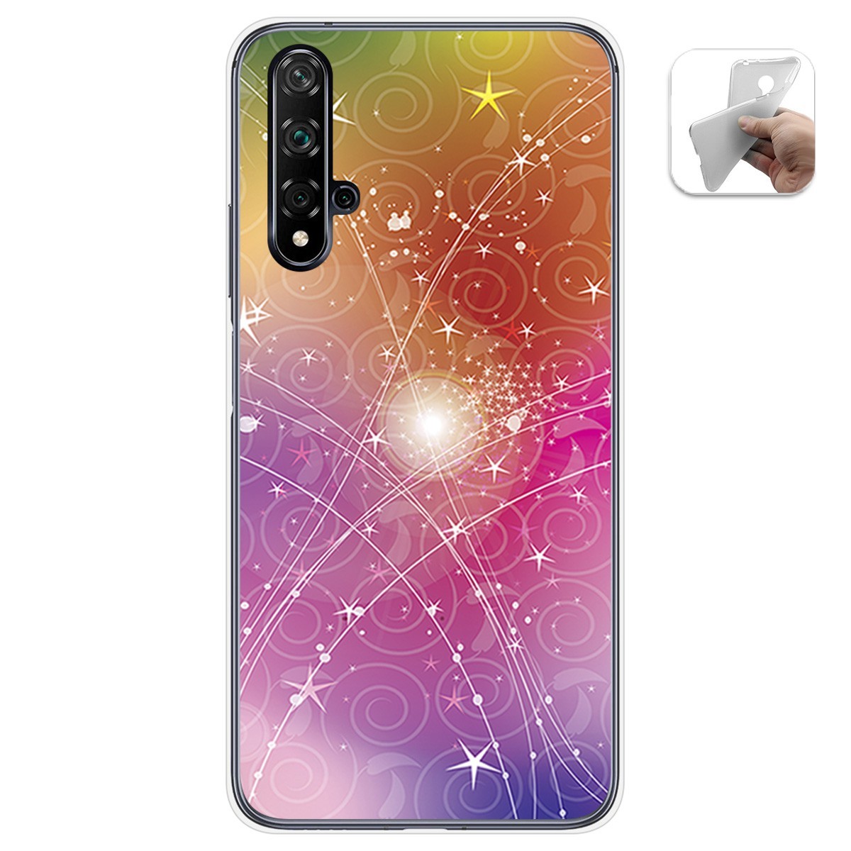 Funda Gel Tpu para Huawei Nova 5T / Honor 20 diseño Abstracto Dibujos
