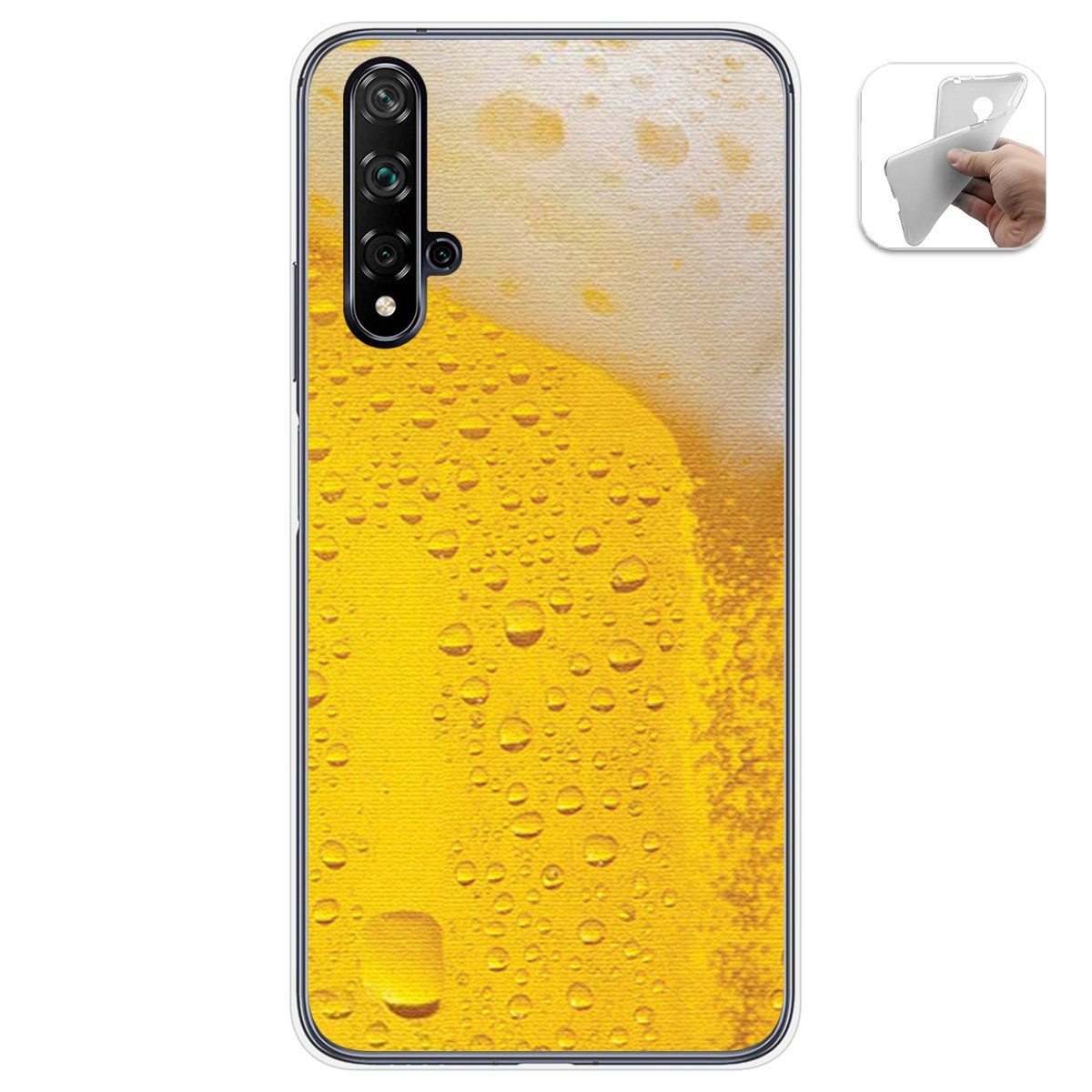 Funda Gel Tpu para Huawei Nova 5T / Honor 20 diseño Cerveza Dibujos