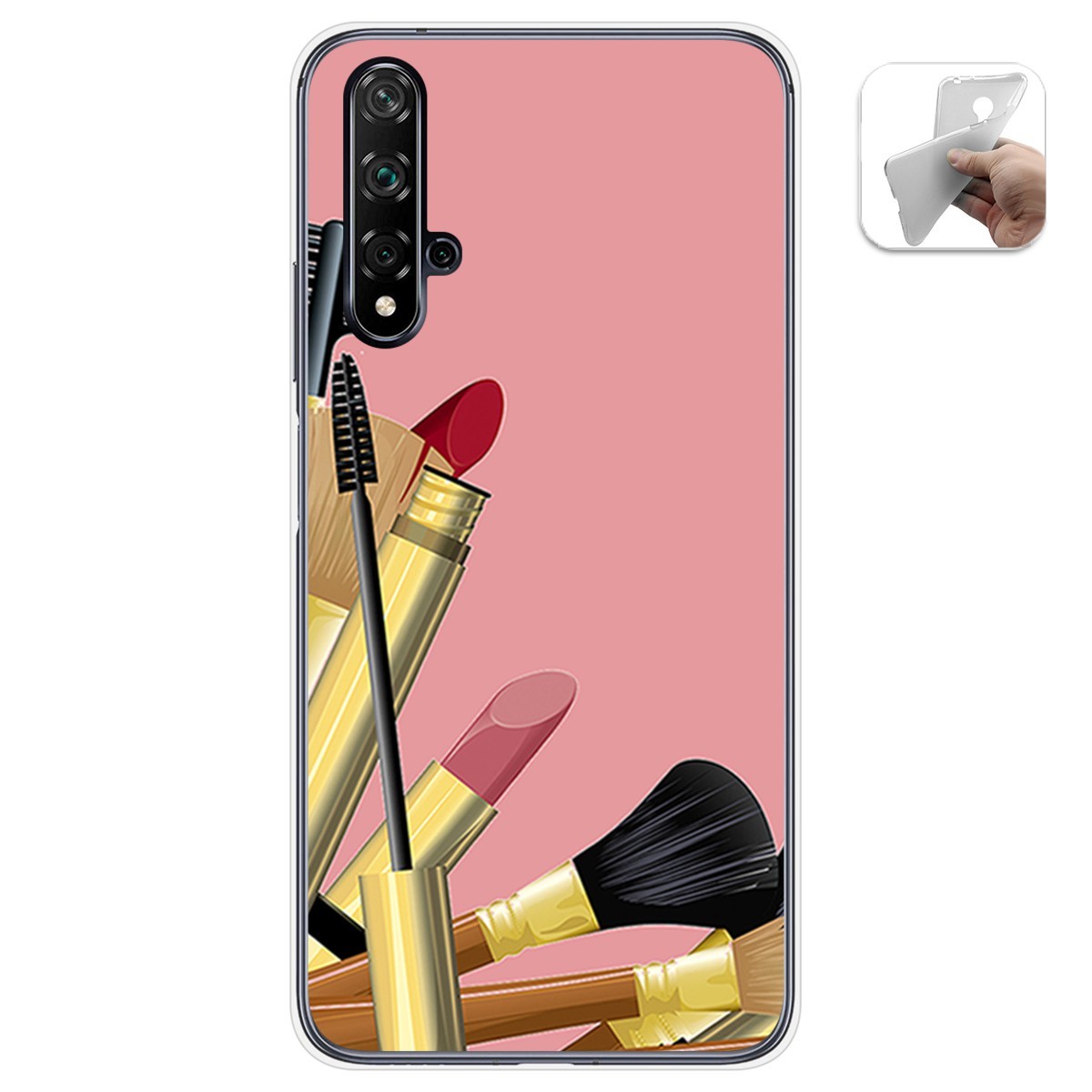Funda Gel Tpu para Huawei Nova 5T / Honor 20 diseño Brochas Dibujos