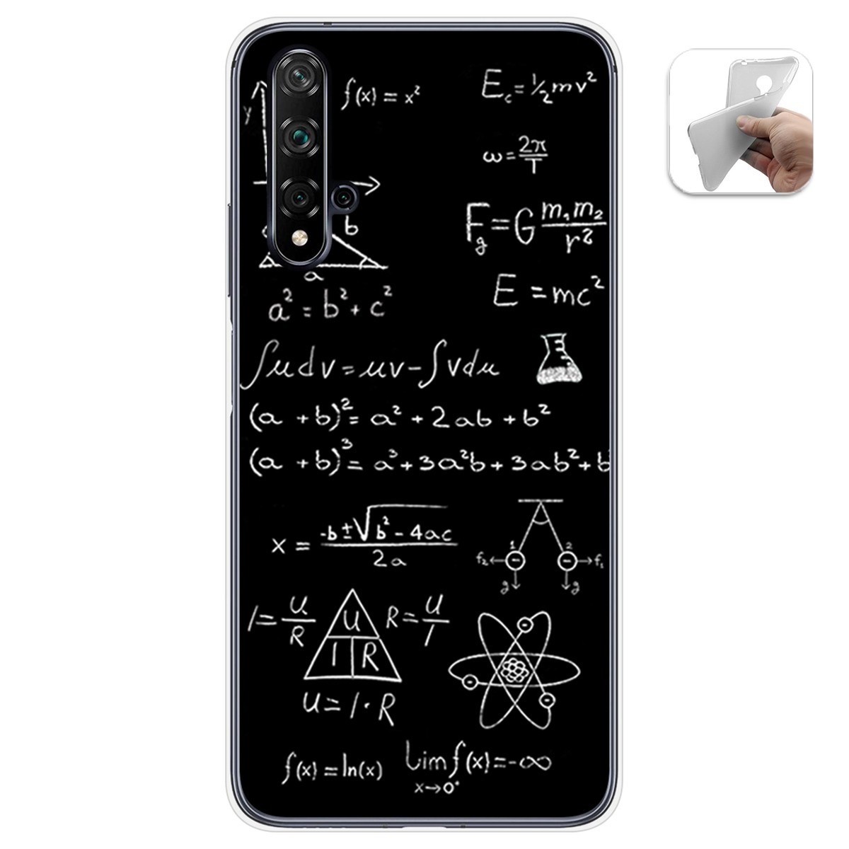 Funda Gel Tpu para Huawei Nova 5T / Honor 20 diseño Formulas Dibujos
