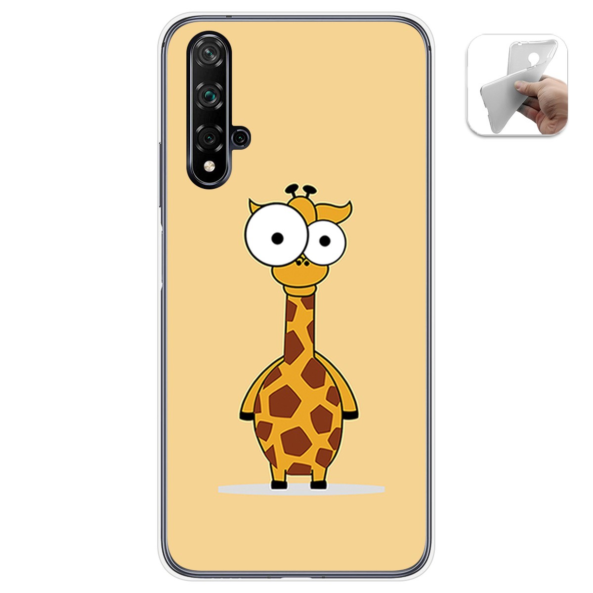 Funda Gel Tpu para Huawei Nova 5T / Honor 20 diseño Jirafa Dibujos