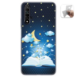 Funda Gel Tpu para Huawei Nova 5T / Honor 20 diseño Libro Cuentos Dibujos