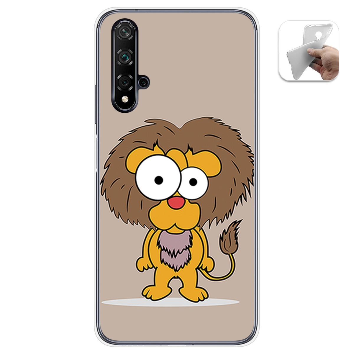 Funda Gel Tpu para Huawei Nova 5T / Honor 20 diseño Leon Dibujos