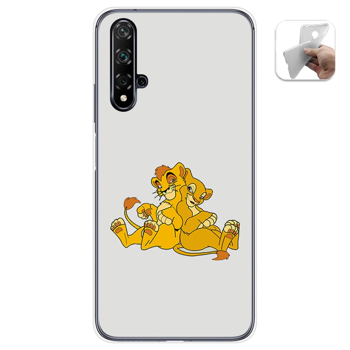 Funda Gel Tpu para Huawei Nova 5T / Honor 20 diseño Leones Dibujos
