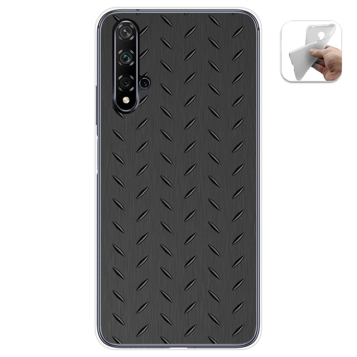 Funda Gel Tpu para Huawei Nova 5T / Honor 20 diseño Metal Dibujos