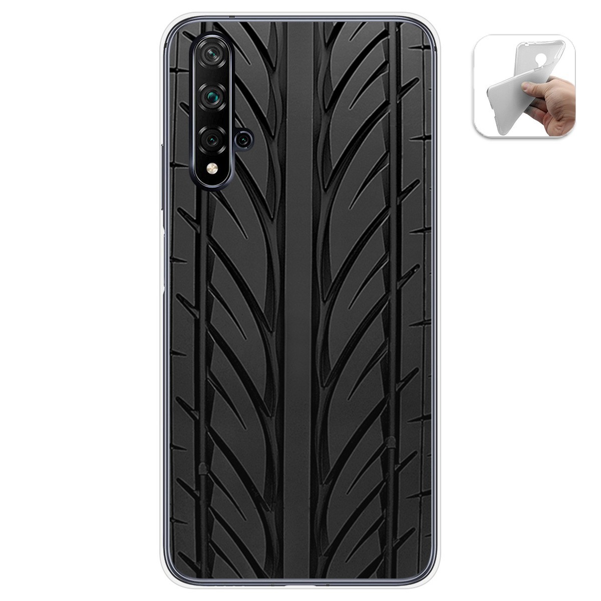 Funda Gel Tpu para Huawei Nova 5T / Honor 20 diseño Neumatico Dibujos