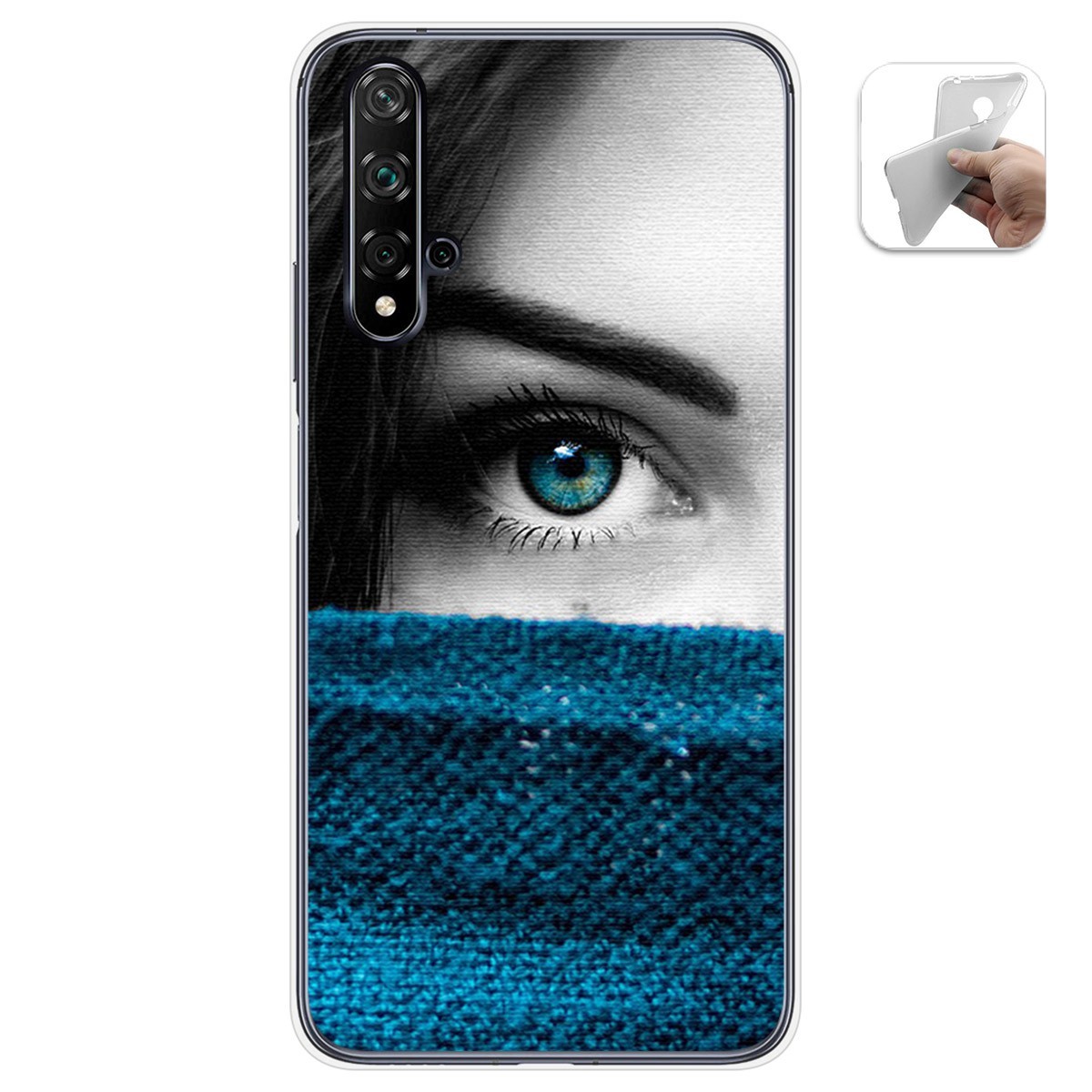 Funda Gel Tpu para Huawei Nova 5T / Honor 20 diseño Ojo Dibujos