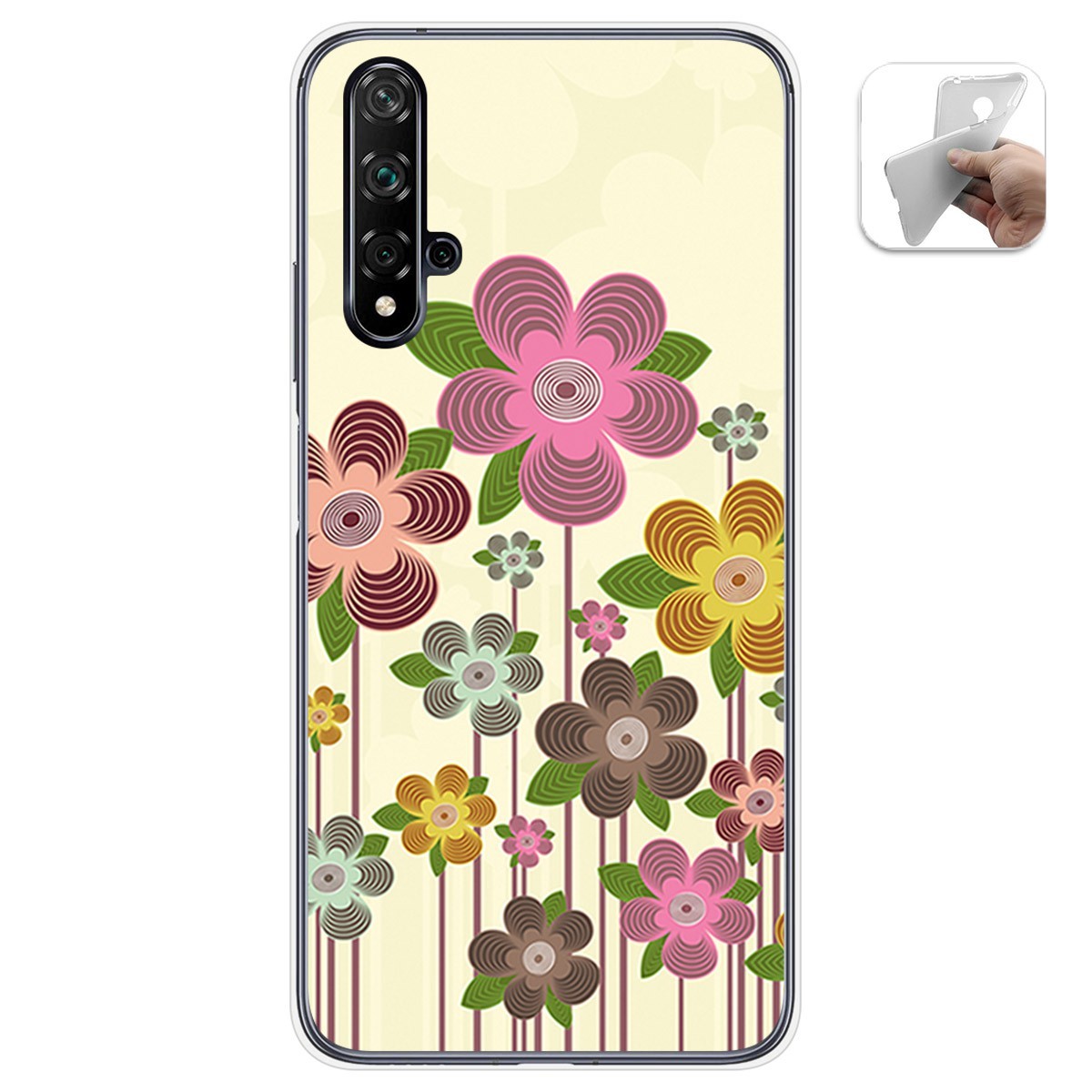 Funda Gel Tpu para Huawei Nova 5T / Honor 20 diseño Primavera En Flor Dibujos