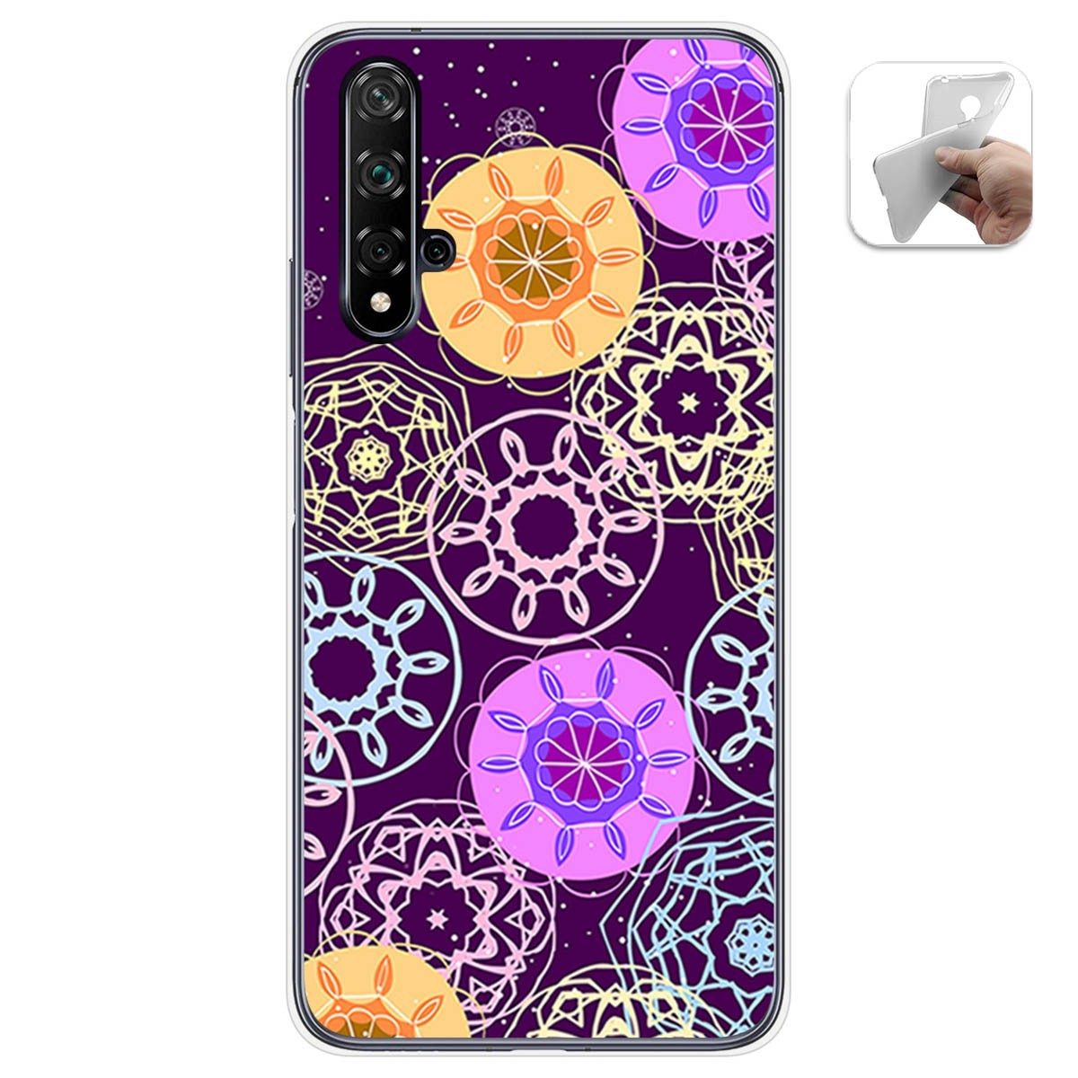 Funda Gel Tpu para Huawei Nova 5T / Honor 20 diseño Radial Dibujos