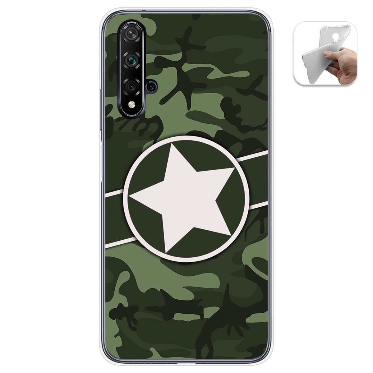 Funda Gel Tpu para Huawei Nova 5T / Honor 20 diseño Camuflaje 01 Dibujos