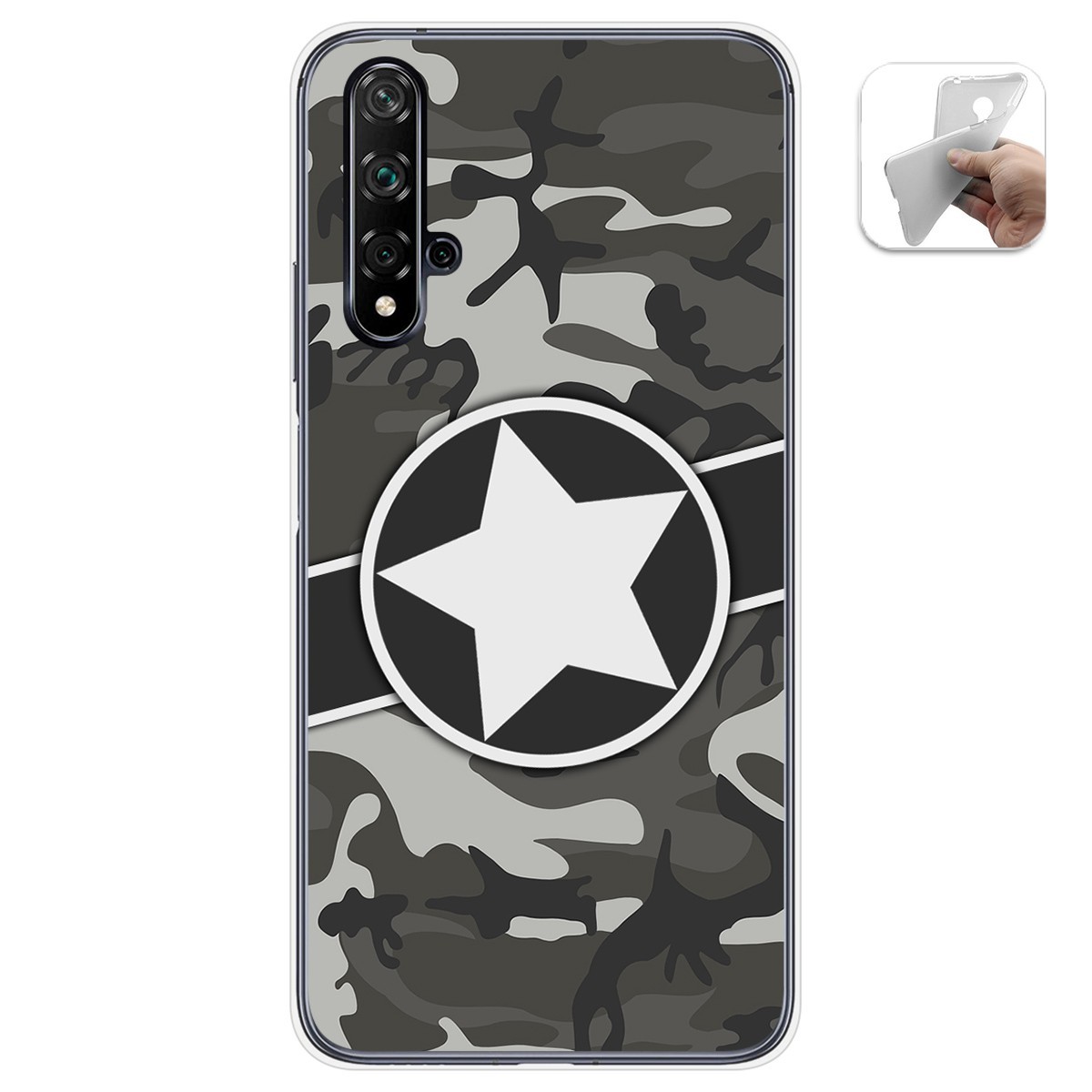 Funda Gel Tpu para Huawei Nova 5T / Honor 20 diseño Camuflaje 02 Dibujos