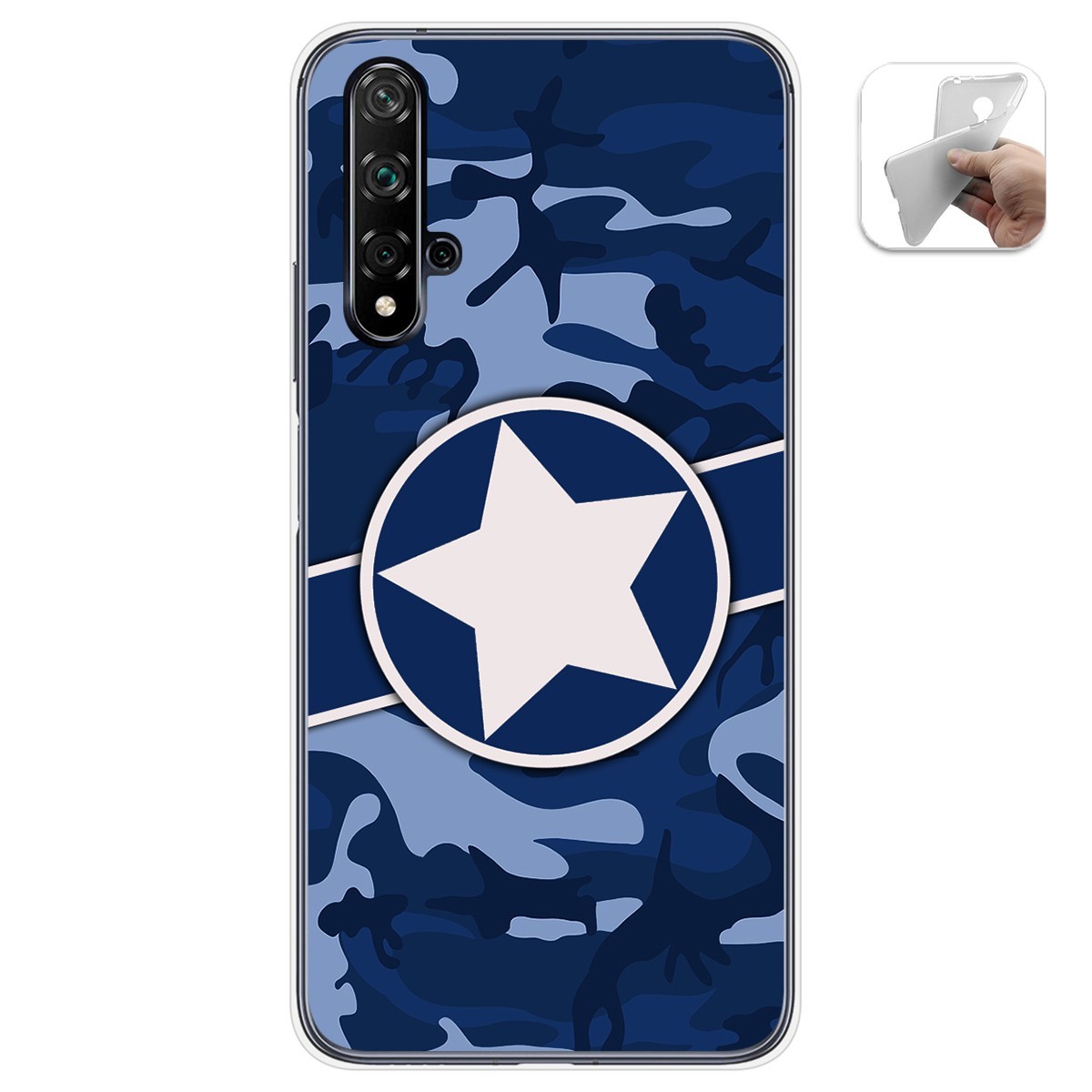 Funda Gel Tpu para Huawei Nova 5T / Honor 20 diseño Camuflaje 03 Dibujos