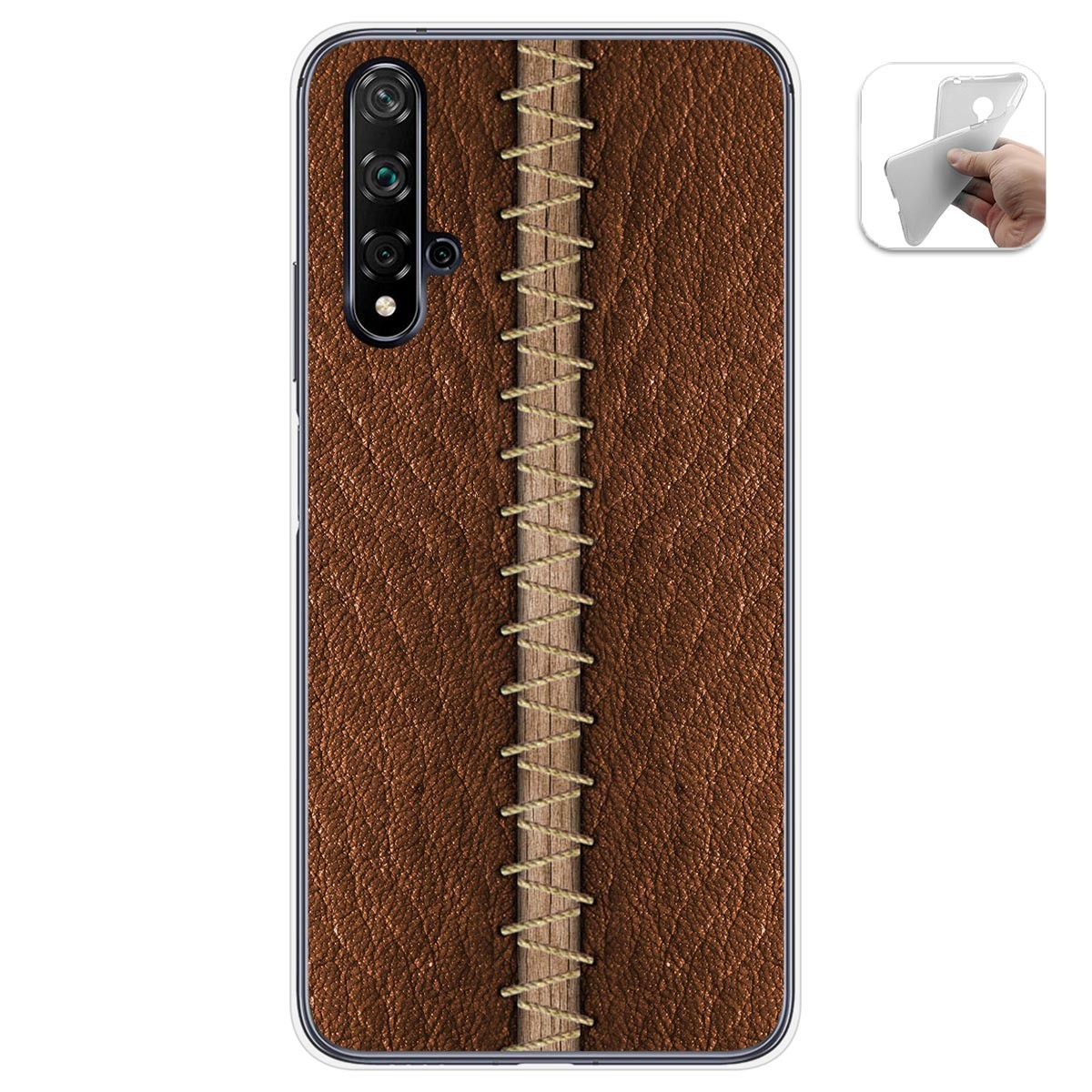 Funda Gel Tpu para Huawei Nova 5T / Honor 20 diseño Cuero 01 Dibujos