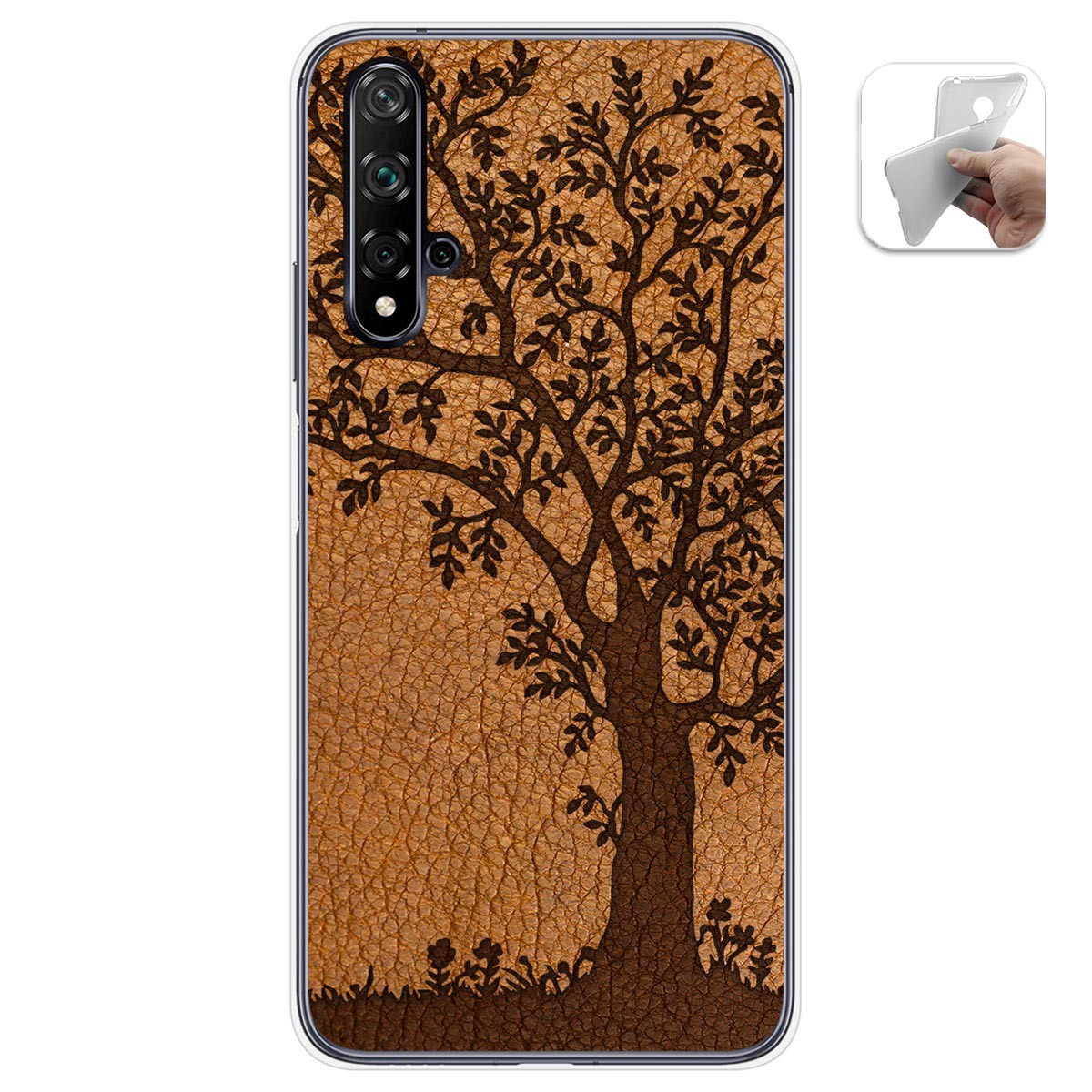Funda Gel Tpu para Huawei Nova 5T / Honor 20 diseño Cuero 03 Dibujos