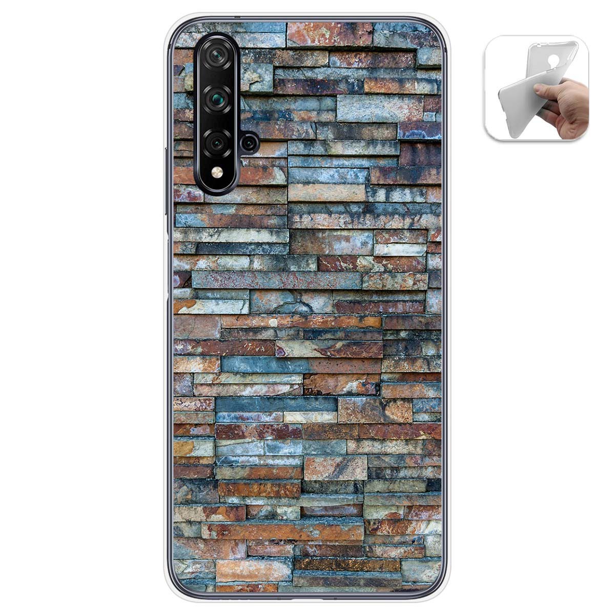 Funda Gel Tpu para Huawei Nova 5T / Honor 20 diseño Ladrillo 05 Dibujos