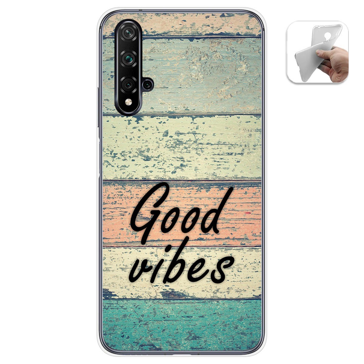Funda Gel Tpu para Huawei Nova 5T / Honor 20 diseño Madera 01 Dibujos