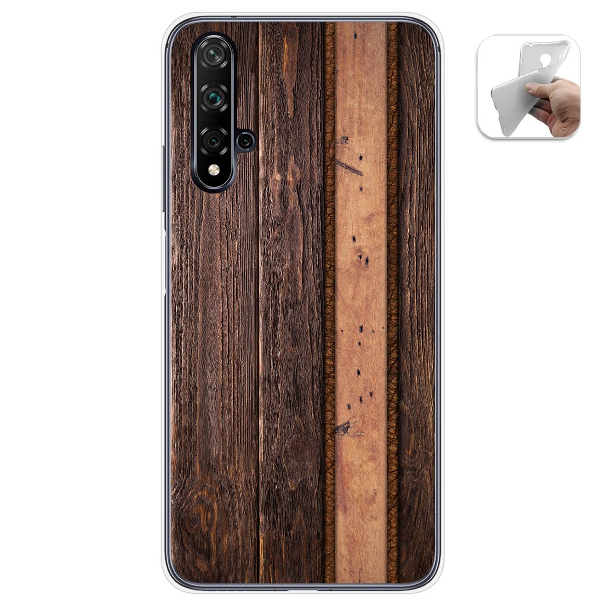 Funda Gel Tpu para Huawei Nova 5T / Honor 20 diseño Madera 05 Dibujos