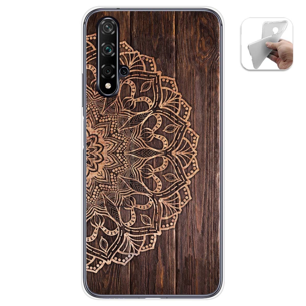 Funda Gel Tpu para Huawei Nova 5T / Honor 20 diseño Madera 06 Dibujos