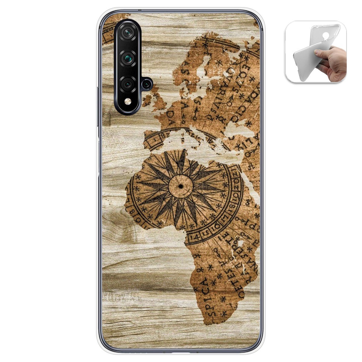 Funda Gel Tpu para Huawei Nova 5T / Honor 20 diseño Madera 07 Dibujos