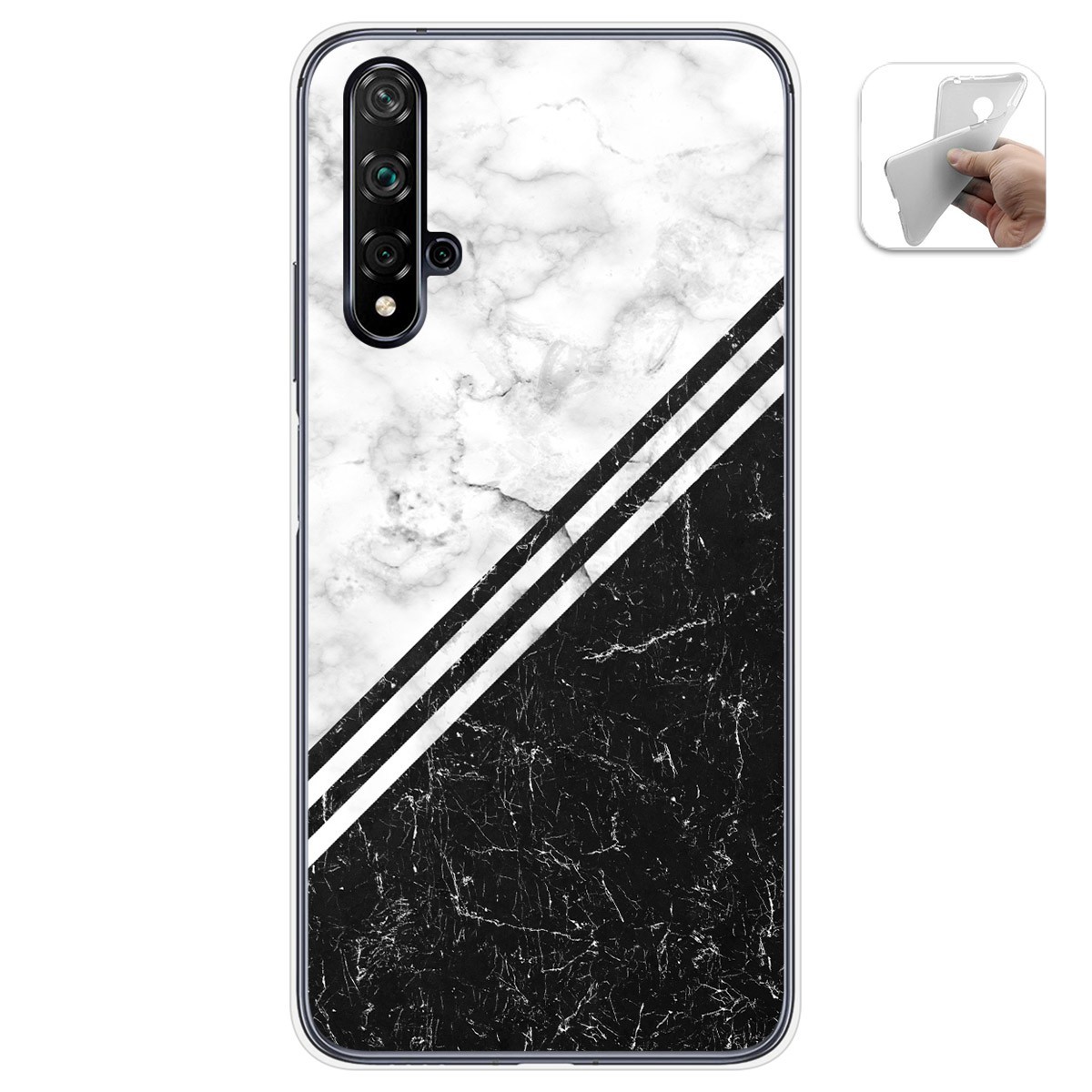 Funda Gel Tpu para Huawei Nova 5T / Honor 20 diseño Mármol 01 Dibujos
