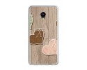 Funda Gel Tpu para Meizu M5 Note Diseño Corazones Madera Dibujos
