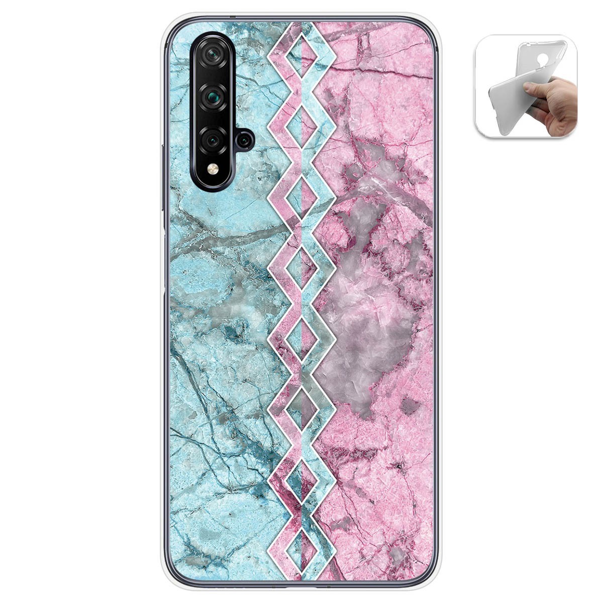 Funda Gel Tpu para Huawei Nova 5T / Honor 20 diseño Mármol 08 Dibujos