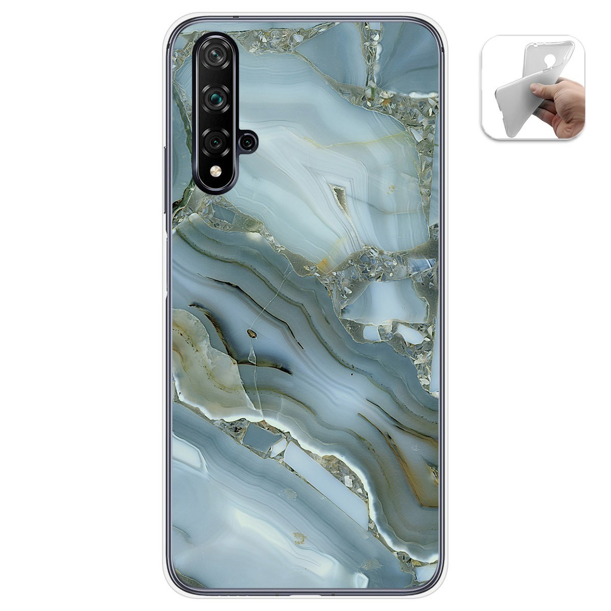 Funda Gel Tpu para Huawei Nova 5T / Honor 20 diseño Mármol 09 Dibujos