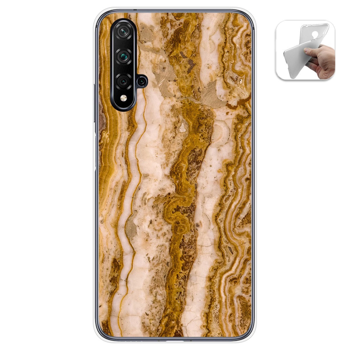 Funda Gel Tpu para Huawei Nova 5T / Honor 20 diseño Mármol 10 Dibujos