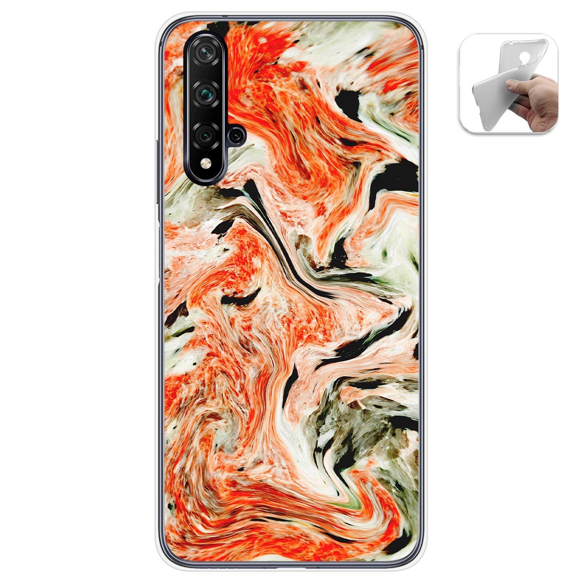 Funda Gel Tpu para Huawei Nova 5T / Honor 20 diseño Mármol 12 Dibujos