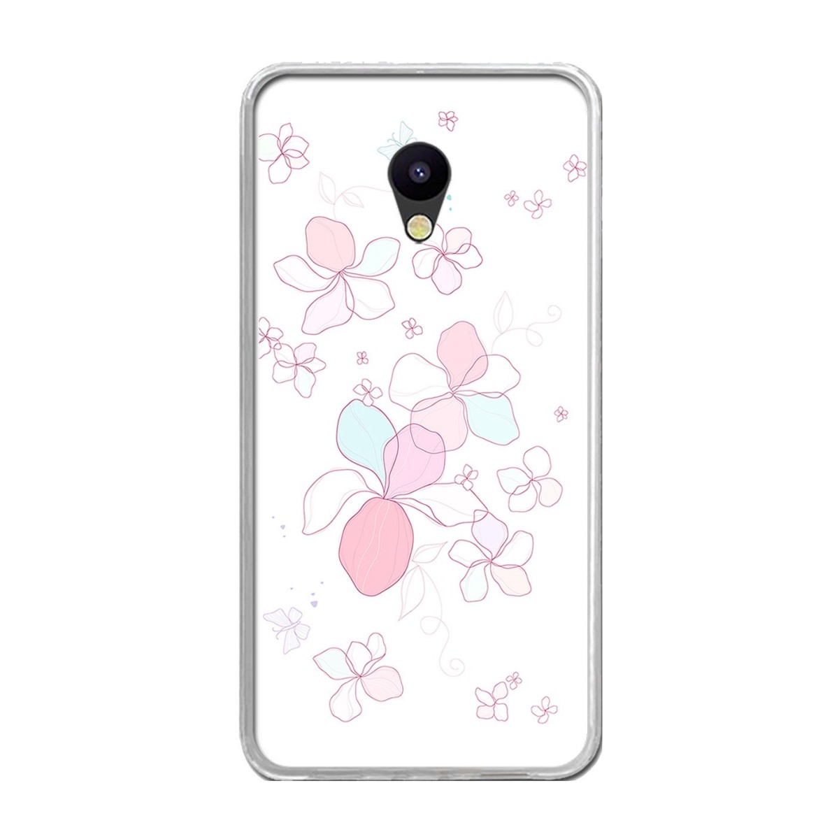 Funda Gel Tpu para Meizu M5 Note Diseño Flores-Minimal Dibujos
