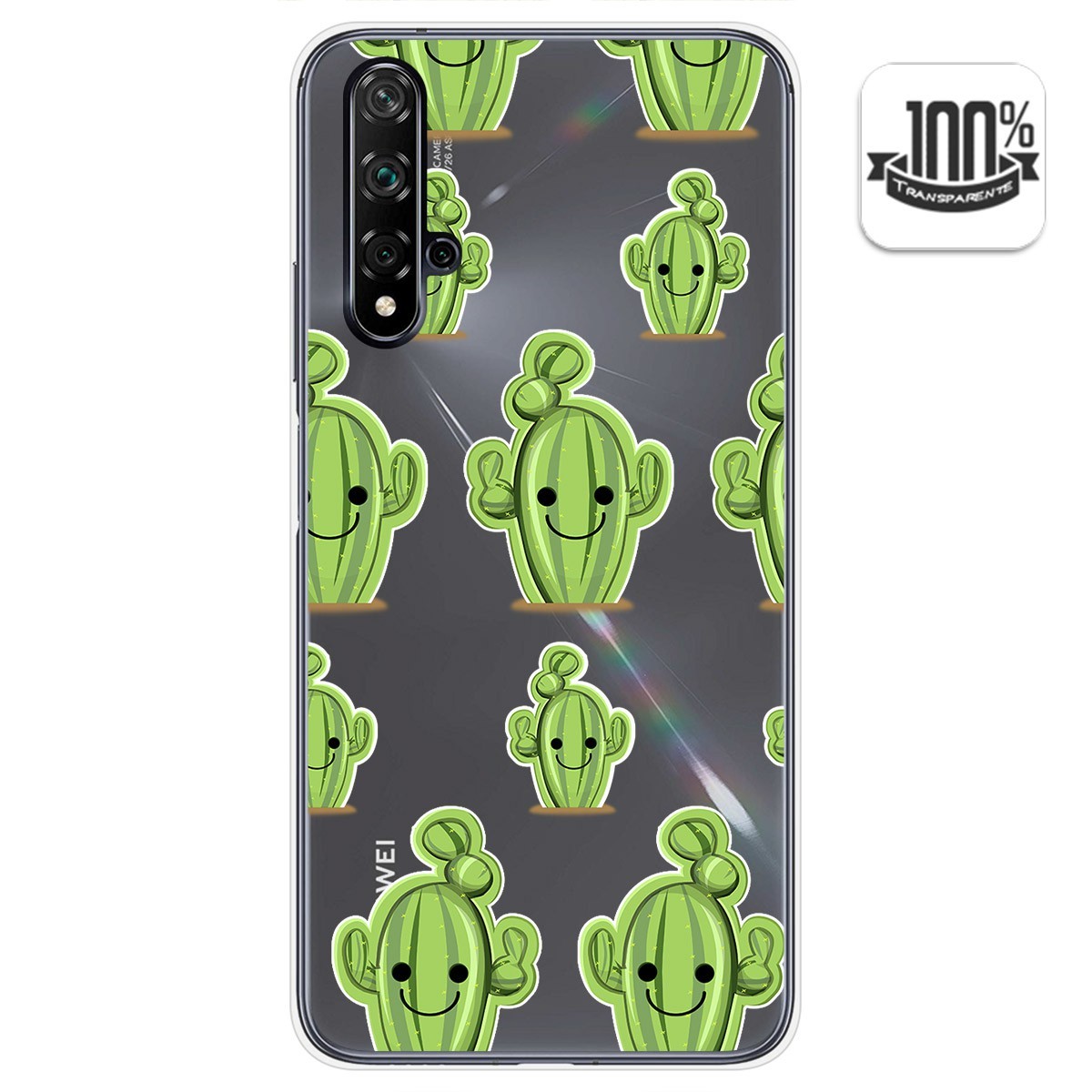 Funda Gel Transparente para Huawei Nova 5T / Honor 20 diseño Cactus Dibujos
